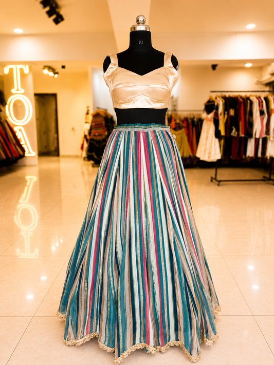 Shades of Stripe Georgette Skirt - GPW