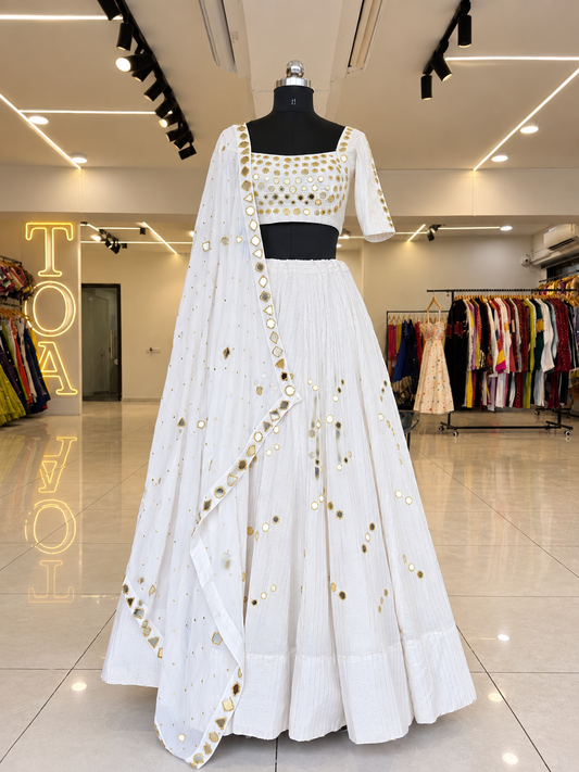 Royal Golden Sunheri 3.O Outfit - Cream White