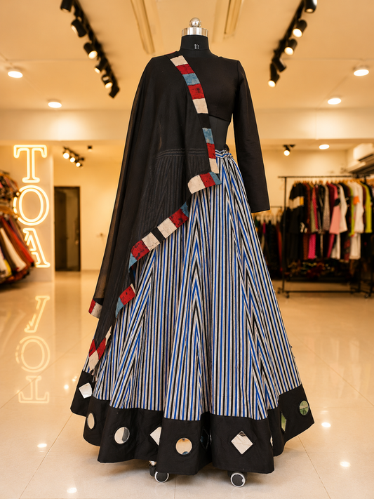 Shades of Ajrakh - Mirror Stripes Outfit