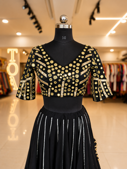 Shades Of Lampi - Golden Lampi & Mirror Top - Black