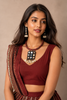 Ajrakh Maroon Black Hasli necklaces - JVD