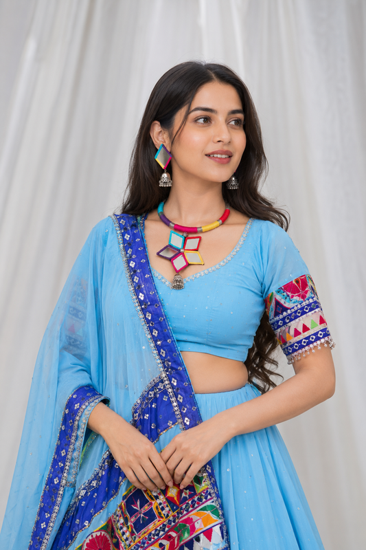 Multi Color Mirror Hashli Necklace - JVD
