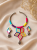 Multi Color Mirror Hashli Necklace - JVD