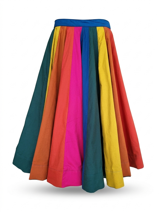 Shades Of Solid - Multi Panel Skirt - Traditional Colors