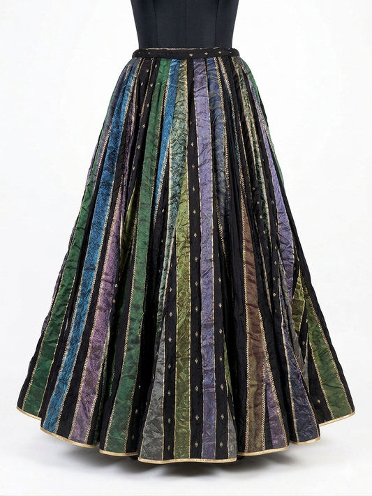 Banarasi Stripe Skirt Only - Black