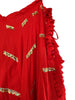 Red Alternate Kallis Resham & Sequins in 10+ Mtrs Flare Skirt