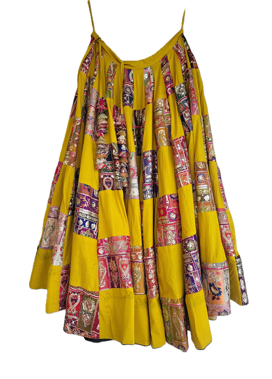 Most Viral 2024 Box Design Skirt Ochre Yellow