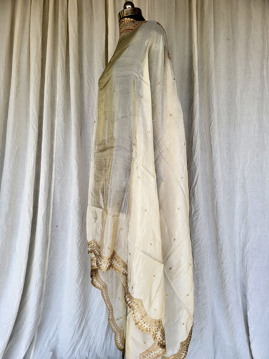 Soft Kanjivaram Tissue Silk Dupatta Scallops