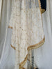 Cream Off white Soft Organza Delicate Dupatta
