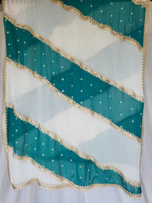 Premium Dual-Color Georgette Dupatta