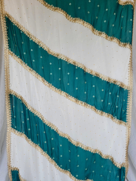 Premium Dual-Color Georgette Dupatta