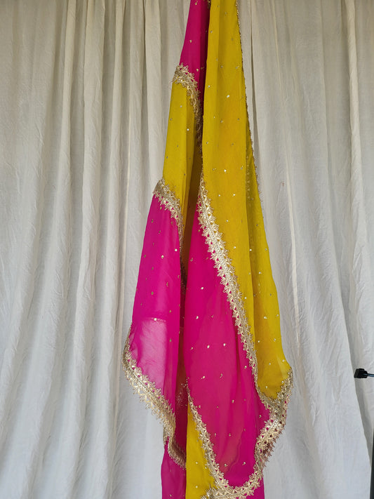 Premium Dual-Color Georgette Dupatta