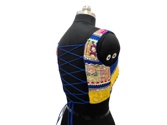 Mosaic Multi Top - Blue (Sleeve Less Variant)