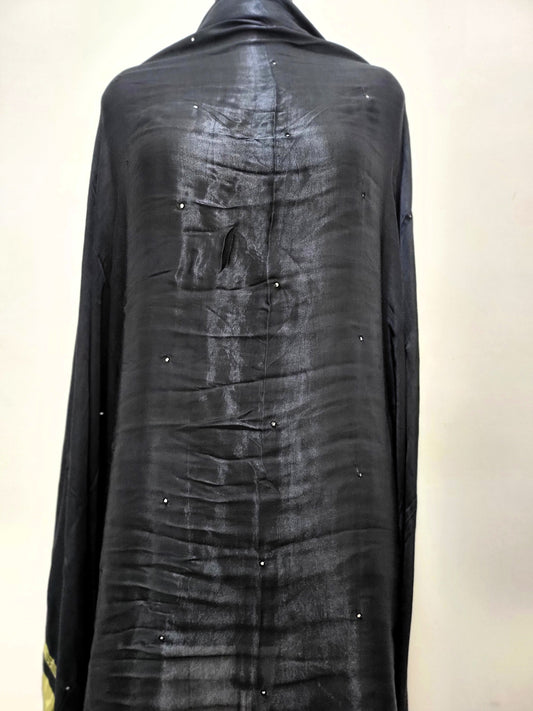 Premium Modal Gaji Mirror Black Dupatta