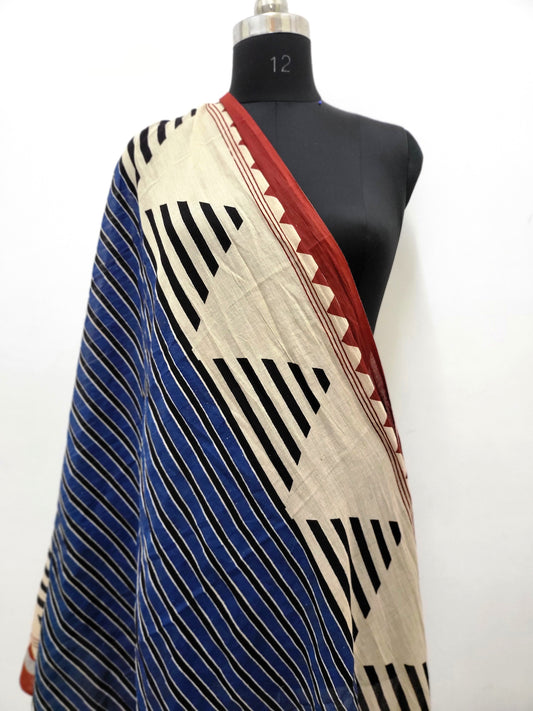 Hand Block Mal Dupatta