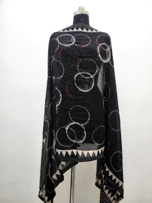 Hand Block Mal Dupatta