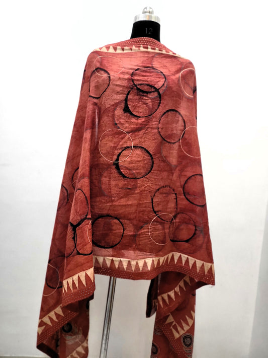 Hand Block Mal Dupatta