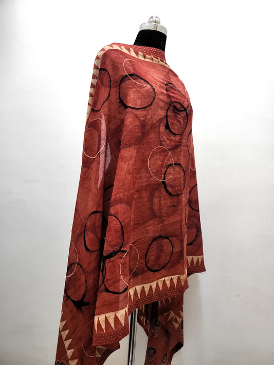 Hand Block Mal Dupatta