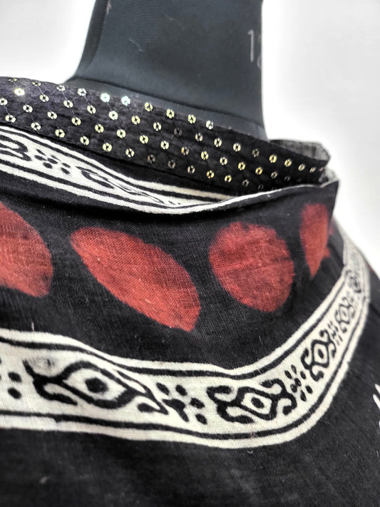 Hand Block Mal Dupatta