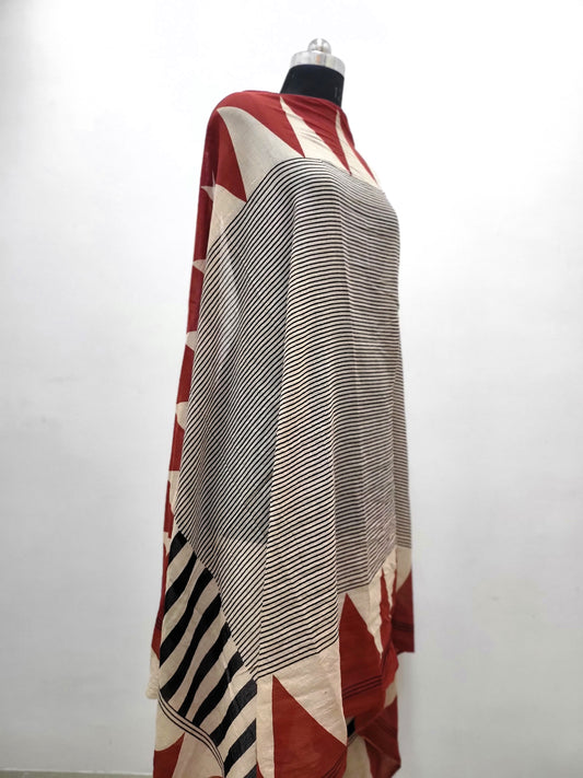 Hand Block Mal Dupatta