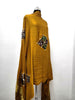 Premium Modal Gaji Ajrakh Patch Dupatta Golden Mustard