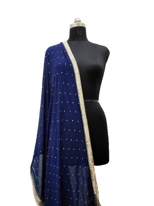 Indigo Blue Georgette Dupatta Only