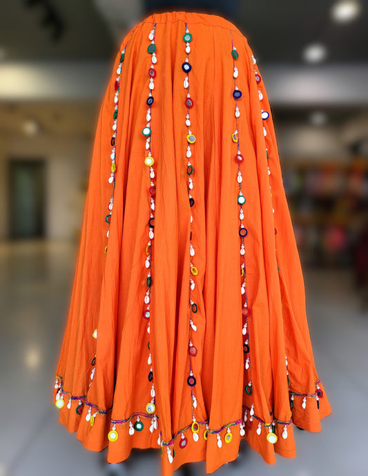 Rang Kodi Raas Skirt - Orange