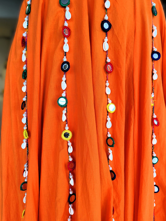Rang Kodi Raas Skirt - Orange