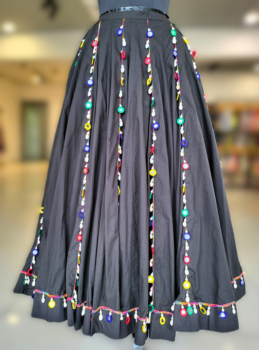 Rang Kodi Raas Skirt - Black