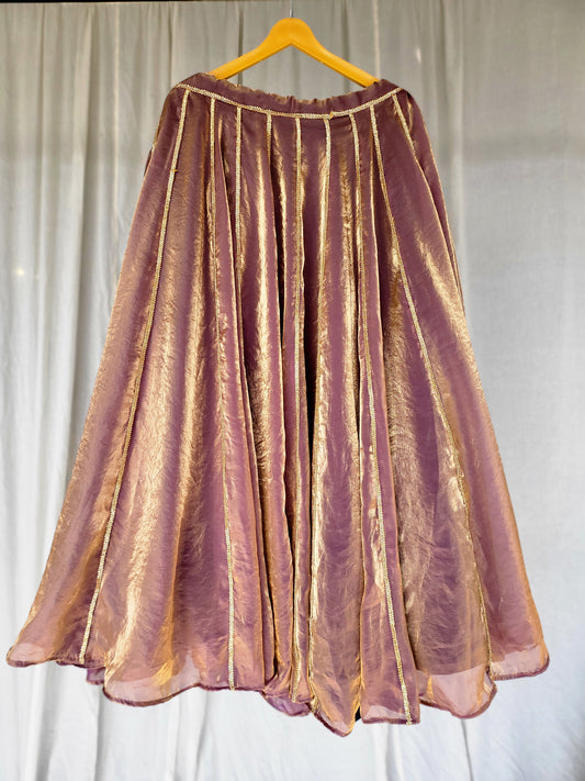 Zardosi Kalli Dual Tone Kanjivaram Skirt - Mauve