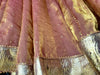 Kanjivaram Soft Tissue Silk Dual Tone Lampi Skirt - Antique