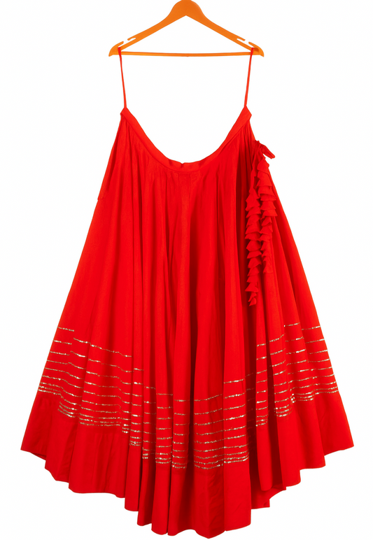 Red Horizontal Tui Skirt 15 Meters Flare