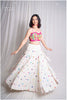 Cotton Multi Hand Mirror Work Off White Skirt Only