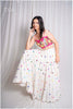 Cotton Multi Hand Mirror Work Off White Skirt Only