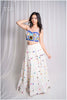 Cotton Multi Hand Mirror Work Off White Skirt Only