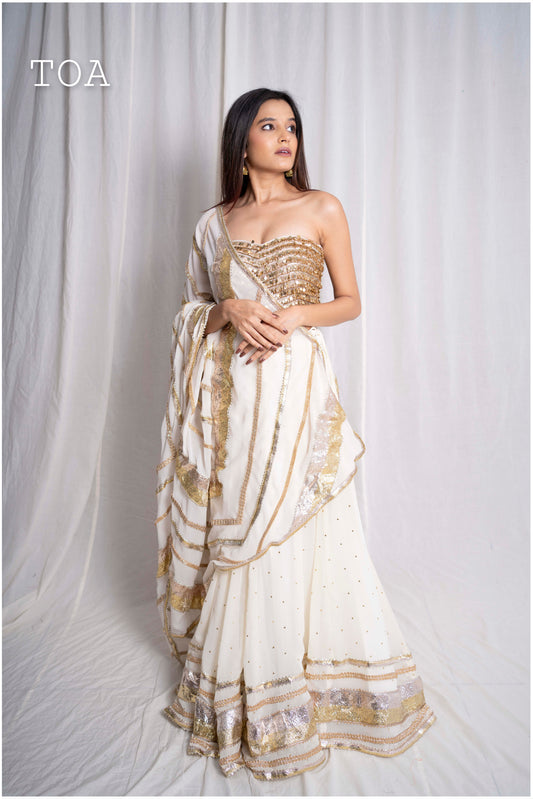 Off White Georgette Lampi Best-Seller Skirt of the Season!