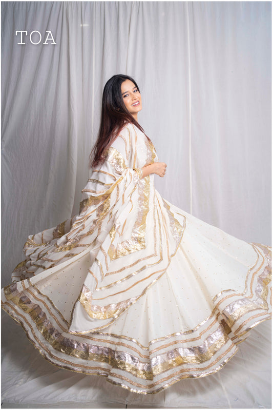 Off White Georgette Lampi Best-Seller Skirt of the Season!