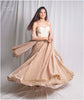 Golden Beige Color Kanjivaram Soft Tissue Silk Dual Tone Skirt