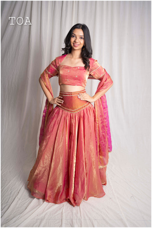 Gulab Saanjh – Kanjivaram High-Waisted Skirt Set