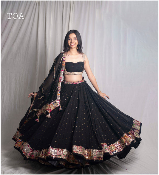 Black Lover Georgette Skirt Only
