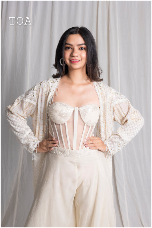 Indo-Western Set with Corset Top