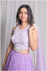 Introducing a stunning Lilac Pearl Handwork Lehenga Set