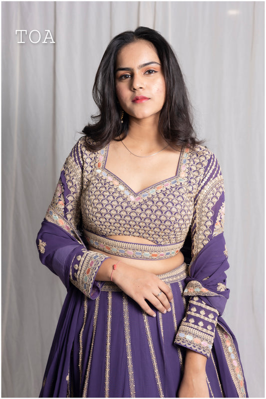 Introducing our Beautiful Mauve Lehenga Set