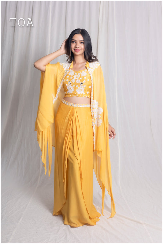 Indo-Western Drape Skirt Set