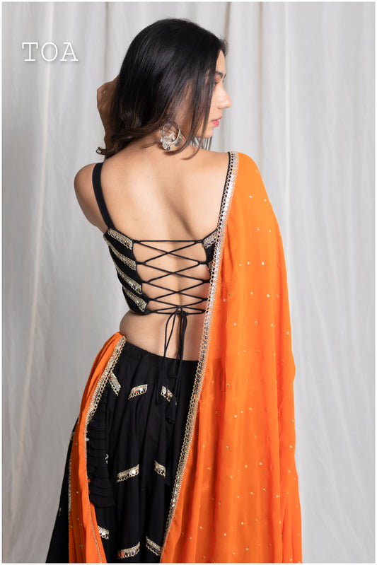 Pulpy Orange Georgette Dupatta