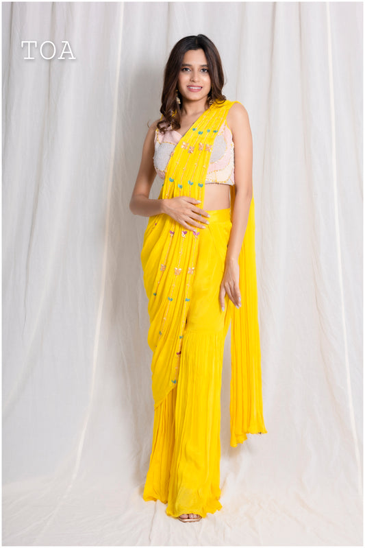 Pre-Draped Sharara Saree