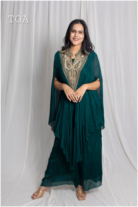 kaftan-style top & Bottom Indo-Western