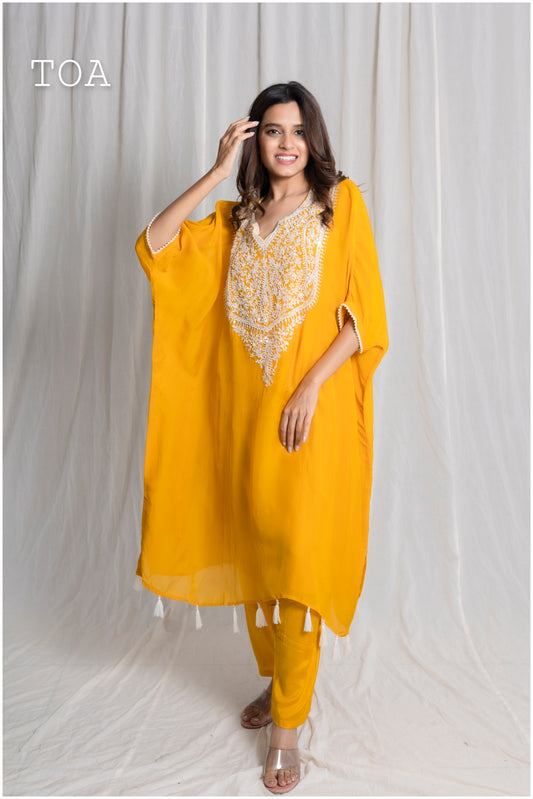 kaftan-style top & Bottom Indo-Western