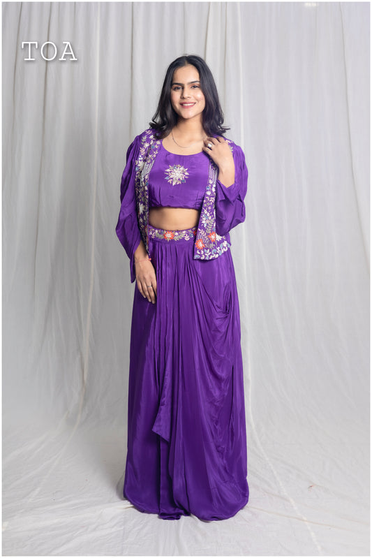 Indo-Western Drape Skirt Set