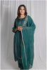 Indigo Green Crepe Silk Kurti Set